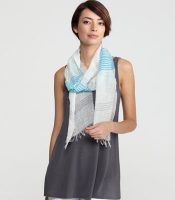 Narrow Scarf in Airy Linen Cotton Shine