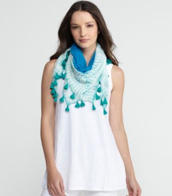 Scarf in Colorfield Shibori Silk Georgette