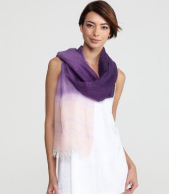 Crinkle Stripe Linen Ombre