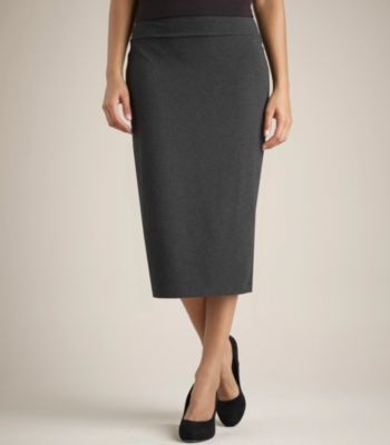 Foldover Straight Skirt in Cozy Viscose Stretch