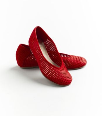 Patch P Ballet Flat in Italian Buffed Leather