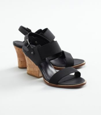 Plex Sandal in Italian Elastic and Leather