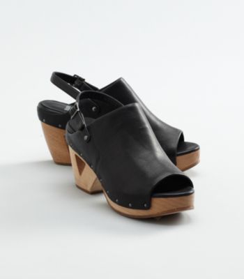 Whole Wedge Sandal in Italian Tumbled Leather
