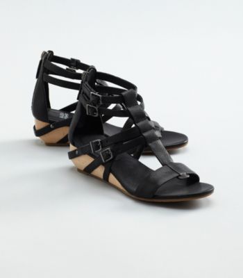 Echo Wedge Sandal in Italian Washed Leather