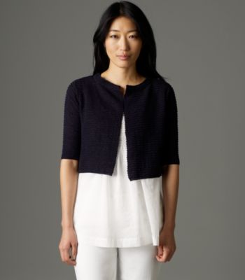 Cropped Cardigan with Elbow Sleeves