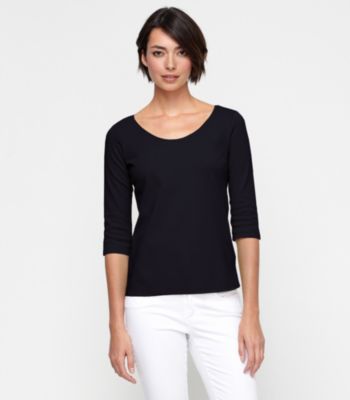 Rounded-V Top in Cotton Interlock