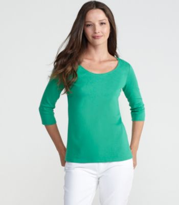 Rounded-V Top in Cotton Interlock