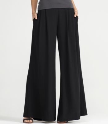 Wide-Leg Pant in Silk Georgette Crepe