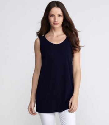 U-Neck Wedge Shell in Stretch Silk Jersey