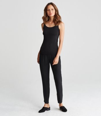 Scoop Neck Long Slim Cami in Stretch Silk Jersey