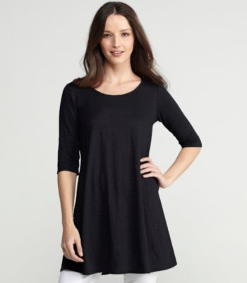 Petite Scoop Neck Layering Dress in Linen Jersey