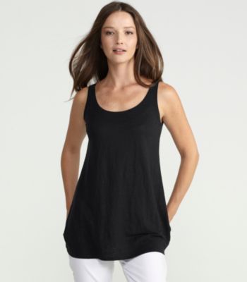 U-Neck Long Tank in Linen Jersey