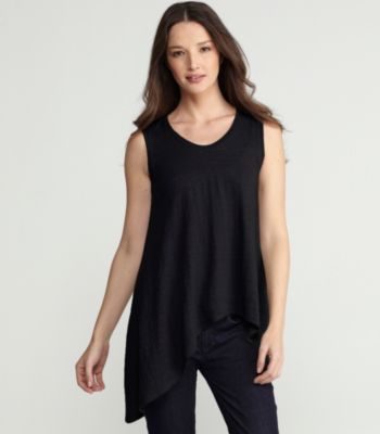 Soft V-Neck Tank in Linen Jersey