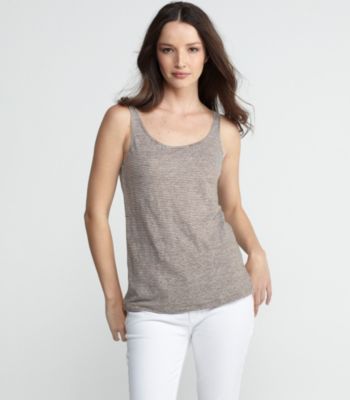 Linen Jersey with Mini Stripe