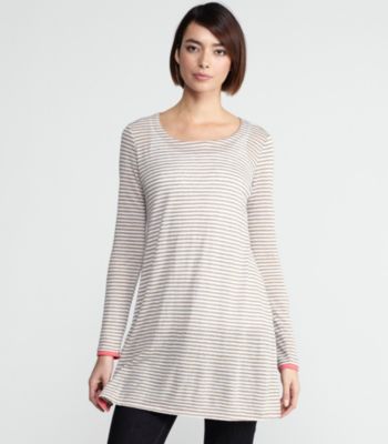 Scoop Neck Tunic in Linen Jersey Stripe