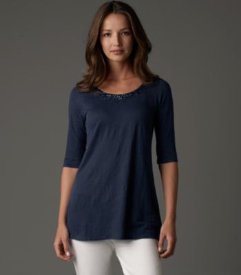 Linen Jersey with Sequins