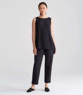 Petite Slim Ankle Pant with Side Zip in Organic Cotton Stretch Twill