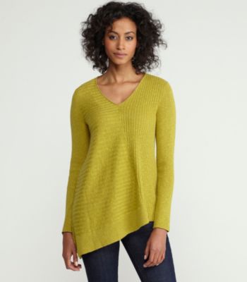 V-Neck Tunic in Linen Cotton Slub Rib Mix