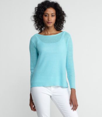 Petite Bateau Neck Box-Top in Lightweight Linen Rib