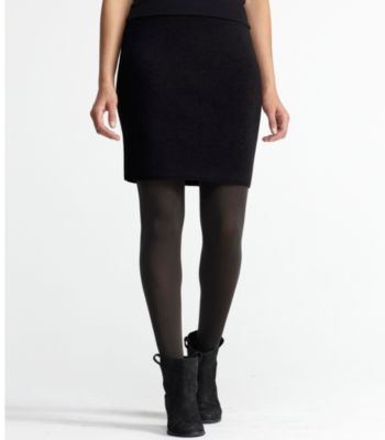 Plus Size Short Straight Skirt in Merino Wool Rib