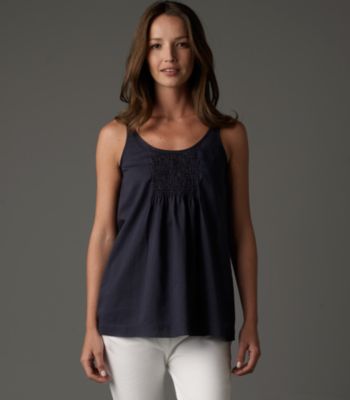 Hand-Smocked Tunic in Organic Cotton Voile