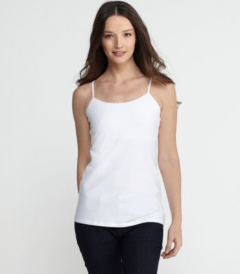 Racer-Back Long Cami in Organic Cotton Stretch Jersey