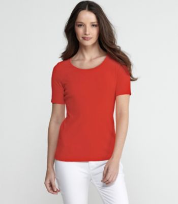 Scoop Neck Slim Tee in Organic Cotton Baby Rib