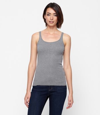 Scoop Neck Long Slim Tank in Organic Cotton Baby Rib