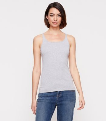 Scoop Neck Long Slim Tank in Organic Cotton Baby Rib