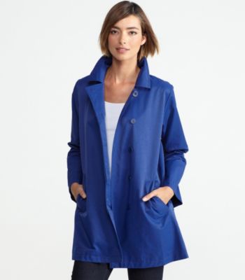 Plus Size Classic Collar Coat in Cotton Nylon with Cotton Lining