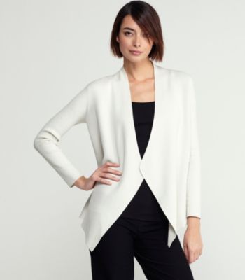 Angle Front Jacket in Silk Cotton Interlock