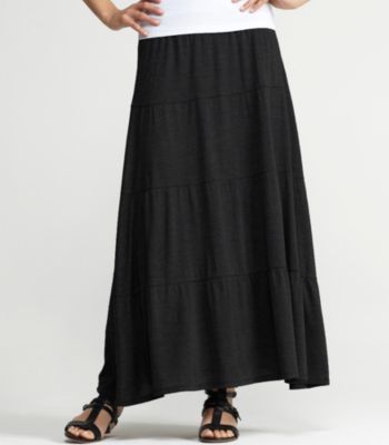 Petite Tiered Maxi Skirt in Silk Cotton Jersey