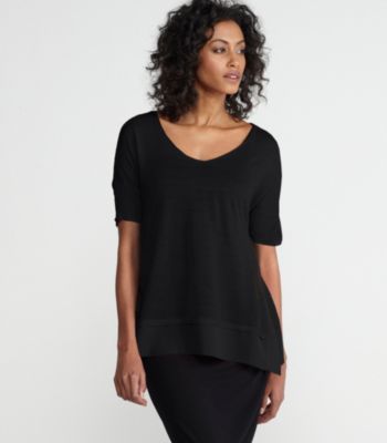 Silk Tussah Jersey with Chiffon Trim