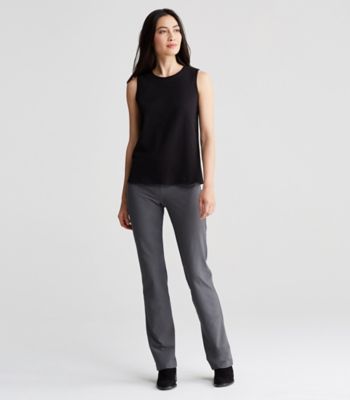 Plus Size Slim Boot-cut Pant with Yoke in Washable Stretch Crepe