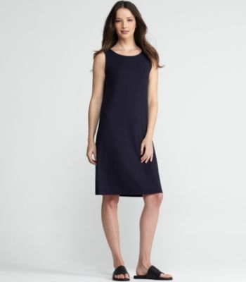 Ballet Neck Knee-Length Shift Dress in Viscose Jersey