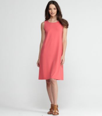 Ballet Neck Knee-Length Shift Dress in Viscose Jersey