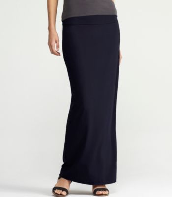 Fold-Over Maxi Skirt in Viscose Jersey