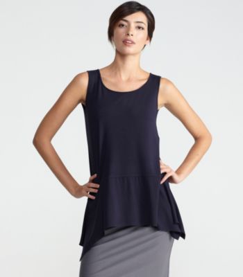 Scoop Neck Sleeveless Tunic in Viscose Jersey