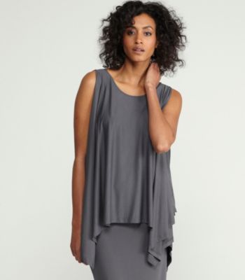 Ballet Neck Poncho Top in Lightweight Viscose Jersey