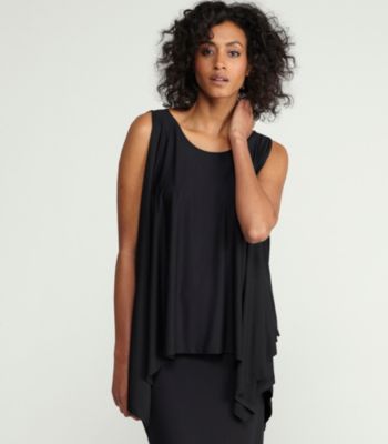 Ballet Neck Poncho Top in Lightweight Viscose Jersey