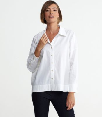 Classic Collar Shirt in Linen Viscose Stretch