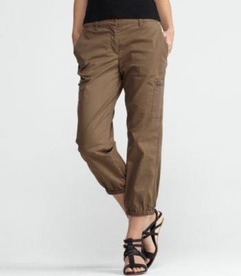 Cropped Cargo in Washed Cotton Tencel Twill