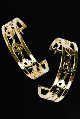 Baby Phat Ladies' Cat Hoop Earrings 