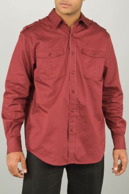 Sean John Footwear Sean John Mens LS Woven With Leather Trim