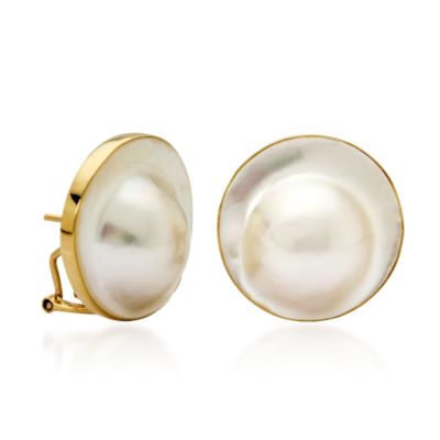 Cultured Pearl Earrings In 14kt Yellow Gold &mdash; Alt Image 2