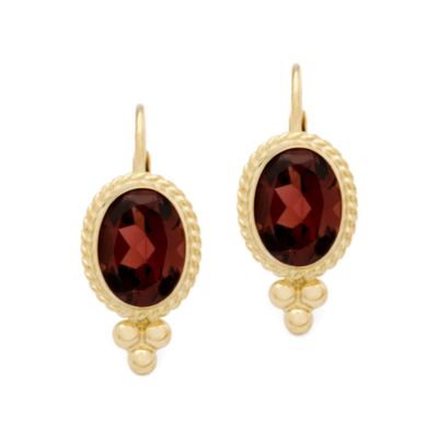 1.60 ct. t.w. Garnet Dangle Earrings In 14kt Yellow Gold &mdash; Alt Image 1