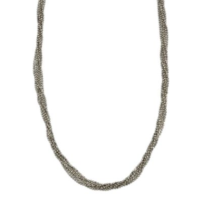 14kt Italian White Gold 6-Strand 1mm Beaded Necklace &mdash; Alt Image 1