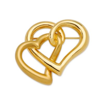 14kt Yellow Gold Double Heart Pin &mdash; Alt Image 1