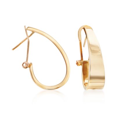 14kt Yellow Gold Tapered J-Hoop Earrings  &mdash; Alt Image 1