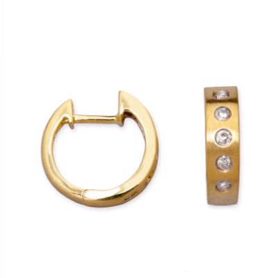 .10 ct. t.w. Bezel-Set Diamond Hoop Earrings In 14kt Yellow Gold - Small &mdash; Alt Image 1